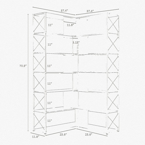 17 Stories Corner Bookcase Wayfair Canada